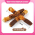 6 Inch 17.6 oz Dog Treats, Triple Flavor Rawhide Rolls, Chicken Duck and Chicken Liver Wrapped Rawhide Dog Chews