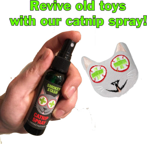 Smokey's Stash Cat Toys - Catnip Filled Banana, Avocado, Sisal Mouse, and Ball for Cats