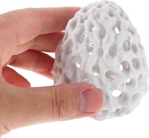 DOITOOL Aquarium Shrimp Breeding Cave with Holes Hollow Reef Rock Shrimp Hideout for Fish Tank Landscaping Decor