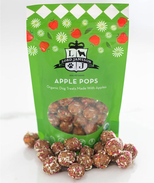 Apple Pops Organic Dog Treats, 6 oz Bag - Made with Real Apples