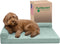 Furhaven Orthopedic Dog Bed for Large/Medium Dogs - Pinsonic Quilted Paw L Shaped Chaise, Removable Bolsters, Washable
