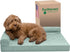 Furhaven Orthopedic Dog Bed for Large/Medium Dogs - Pinsonic Quilted Paw L Shaped Chaise, Removable Bolsters, Washable
