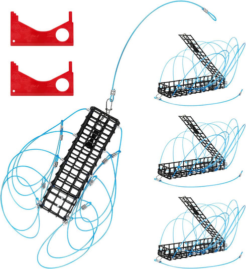 Aepiraza 10 Loop Crab Snare Trap, 4Pcs 6 Inch Castable Crab Trap with