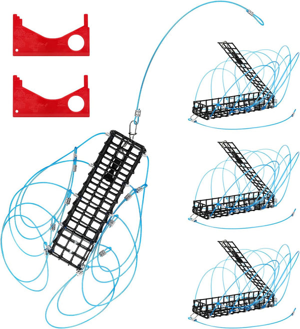 Aepiraza 10 Loop Crab Snare Trap, 4Pcs 6 Inch Castable Crab Trap with
