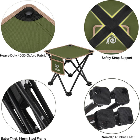 Opliy 2 Pack,Portable Camping Stool Folding Stool for Outdoor Gardening and Beach Hiking Fishing,Foot Stool with Carry