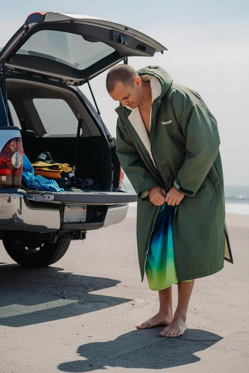 Owntop Swim Parka Surf Poncho for Kids Youth and Adult, Unisex Oversized Bat Wing Hooded Changing Robe Windproof