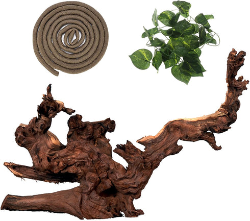 Hamiledyi Natural Coral Driftwood Decoration for Aquarium, Reptiles, Bendable Jungle Climbing Vines, Bearded Dragon,