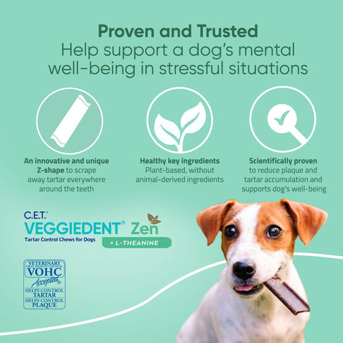Virbac C.E.T. VEGGIEDENT Zen Tartar Control Chews for Large Dogs