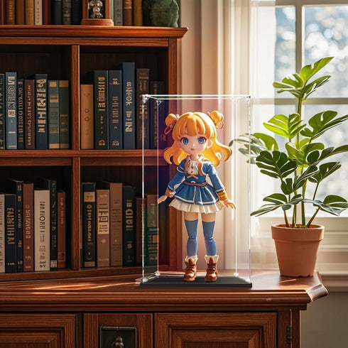 Self Assemble Clear Acrylic Display Case for Collectibles, 10x10x15.7inch (25x25x40 cm) Acrylic Box Alternative