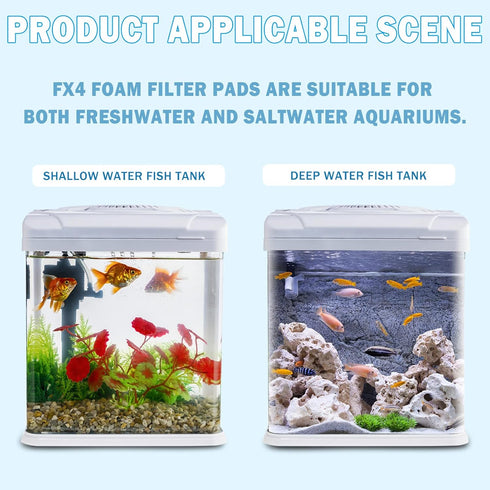 Fx4 FX5 FX6 (12 Packs) Podoy Foam Filter Pads Replacement Compatible with Fluval / Canister Filter, Aquarium Bio Sponge