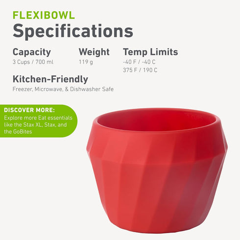 humangear Flexibowl - Convertible Camping Bowl, Packable & Easy to Clean, Ideal for On-the-Go Use