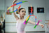 3 78.7 Inch Pcs Dance Ribbons Gymnastics Ribbon for Twirling Ribbon Dancer Wand for Kids Rhythmic Kids Outdoor Play