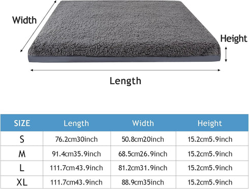 Dog Bed Covers, Waterproof Soft Plush Replacement Washable Dog Pillow Cover, Removable Pet Dog Crate Pad Replacement