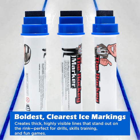 Easy Crease 3pcs The Hockey Marker Blue Marker for Ice Durable Hockey Marker for Ice Rink Training, Ice Paint Marker