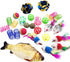 Cat Toys 27 Packs Combo Set, Cat Catnip Fish and Ball Toy,