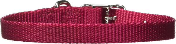 Hamilton Adjustable Nylon Dog Collar, Wine, 3/8" x 7-12"