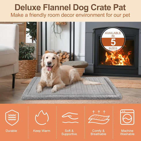 BEAUTYZOO Dog Crate Mat Pad, Soft High Resilience Foam, Anti-Slip Washable Mattress, 24" x 18" for Jumbo Extra Large