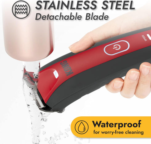 2-Speed 6 8-Foot Kong Dog Clipper Grooming Kit Stainless Steel Blade, Waterproof, LED Spotlight, Guide Combs, Cord