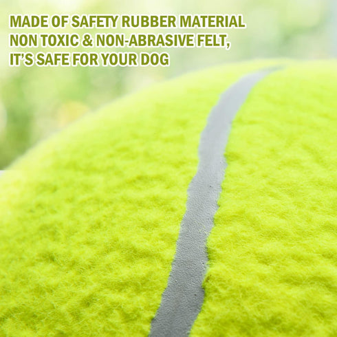 Pomeat 2 PCS Giant Tennis Balls for Dogs, 9.5" Inflatable Non-Toxic Chew Toy with Pump & Needle