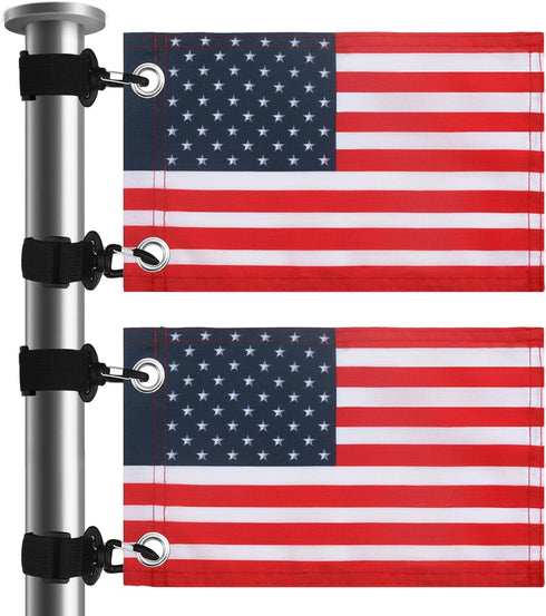 TRINKA 2 Pack Golf Cart American Flag with Elastic Straps, 6 x 9" Double-Sewn Flags, Easy to Install