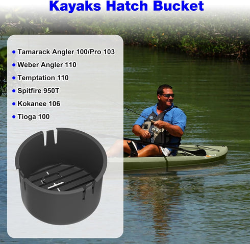 Kayaks Storage Bucket Container for Lifetime Kayak Storage, Fits Hatch Opening 6 7/8" - 2 Pack