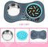 Slow Feeder Dog Bowls 3 in 1 - Stainless Steel Food and Water Bowls with Non-Spill Silicone Mat for Dogs and Cats