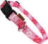 Cute Floral Pattern Dog Collar, Soft Adjustable Collar with Quick Release Buckle (XS, Hawaiian Pink, Neck 9-13", Width