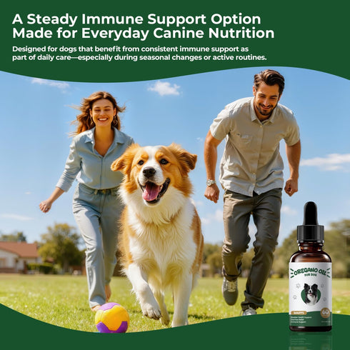 BrightBarki Immune 2 oz Oregano Oil for Dogs Drops, Organic Oil of Oregano in Extra Virgin Olive Oil, Mediterranean