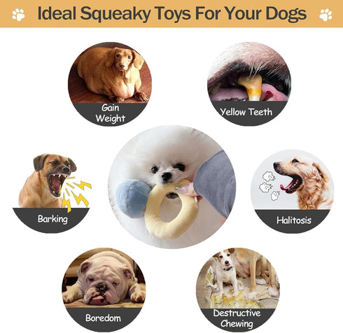 VrotQyn 1 Pcs Dog Ring Toy Fun Engagement Ring Shape Plush Squeaky Stuffed Dog Engagement Toys Chew Massage Supplies