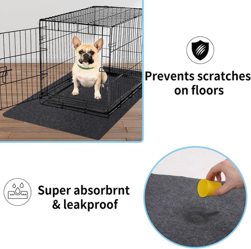 Dog Crate Kennel Pad Mat Liner, Waterproof Non-Slip Crate Tray for Training, 29" x 48", 2 Pack