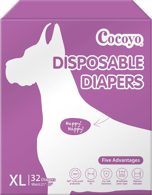 COCOYO Disposable Dog Diapers Female, Doggie Diapers Female,Puppy Diapers Female, Super Absorbent,