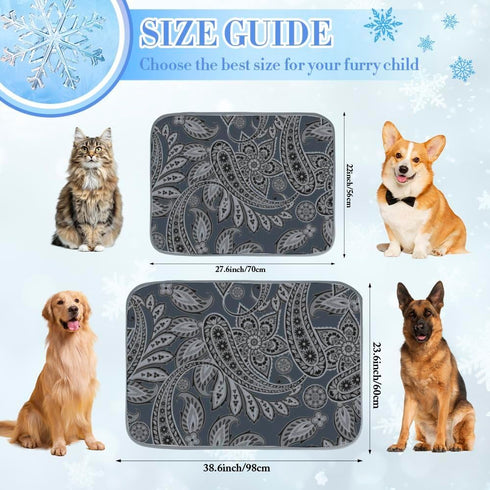 Generic Summer 28" X22" Pet Cooling Mats for Dogs Cats Ice Silk Pet Cooling Mat for Dogs Flowers Leaf Motif Dog Bed