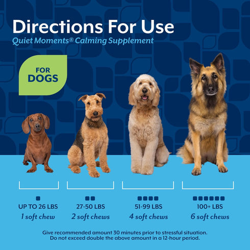 70 Count NaturVet Quiet Moments Calming Dog Supplement, Dog Soft Chews with Melatonin to Help Reduce Stress from