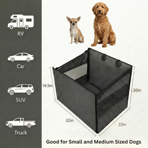 Urbiscape 21x21x20 Dog Car Seat for Large Dogs Sturdy Waterproof Pet Booster with Interior Tether Washable Reinforced