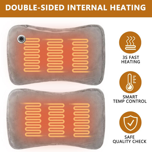 Hand Warmers Rechargeable, 10000mAh Electric Heated Gloves Power Bank with Double-Sided Heating for Hunting Camping