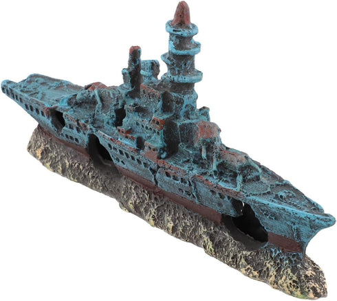 FABULETTA Resin Warship Ornament, Aquarium Decoration Fish Tank Landscaping, Safe Creative Pirate Decor for Small Fish