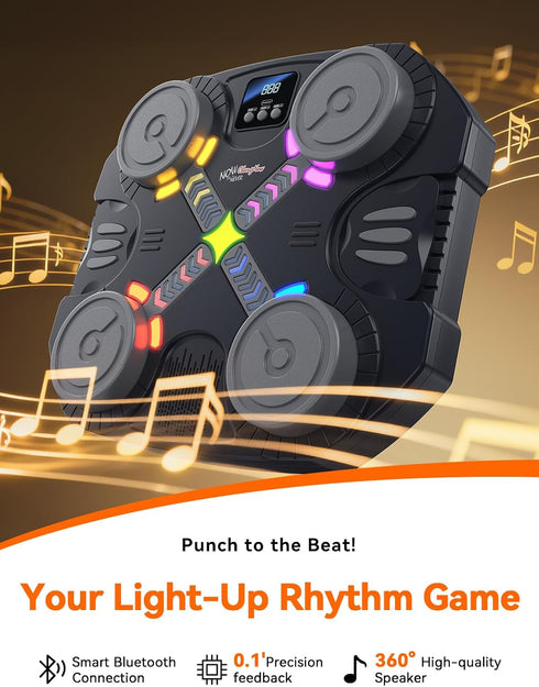2 3 4 5 6 7 8 Music Boxing Machine for Kids, Year Old Boy Birthday Gift, Wall Mounted Punching Target with LED Lights