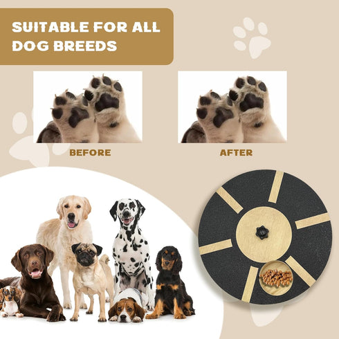Woventry Dog Nail Scratch Pad with Treat Box, Rotating Wood Nail Scratch Board for Dogs, Portable & Durable Scratch Pad