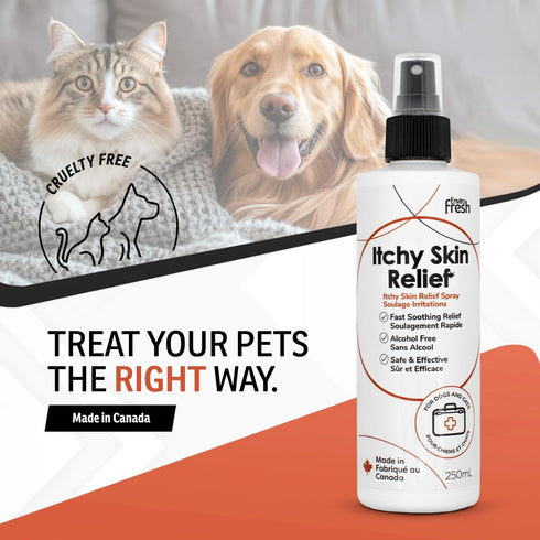 Itchy Skin Relief Spray - Fast Acting Allergies and Itching Relief for Dogs, Alcohol-Free, Sensitive Skin