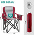 500 LBS, Camping Chair Portable Folding Outdoor Chair Heavy Duty Padded Chairs Lawn Chair with Cup Holder, Storage