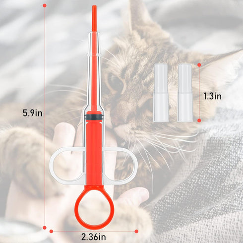 Nuanchu 4 Pieces Pet Pill Plunger Popper for Small Cats Dogs Pill Gun Dispenser Shooter Pet Piller Soft Tip Tablet Syringe Pusher Animal Medicine Feeder for Feeding Accessories (Red)