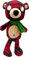 Huxley & Kent Slappies for Dogs, Plaidington Bear, Small, Christmas Holiday Squeak & Shake Dog Toy