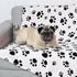Dog Paw Print Fuzzy Throw Blanket, Soft Cozy Flannel Blanket for Medium Small Pet Puppy Essentials, Home Bed Sofa Car