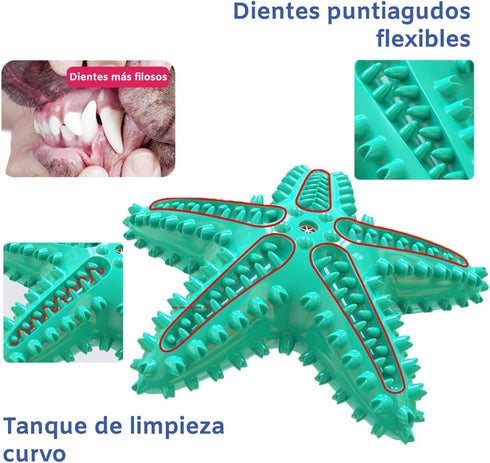 THE SMALL MOMENT Dog Dental Toy - Heavy Duty Teether for Puppies and Adults with Cleansing Bumps - Natural Rubber