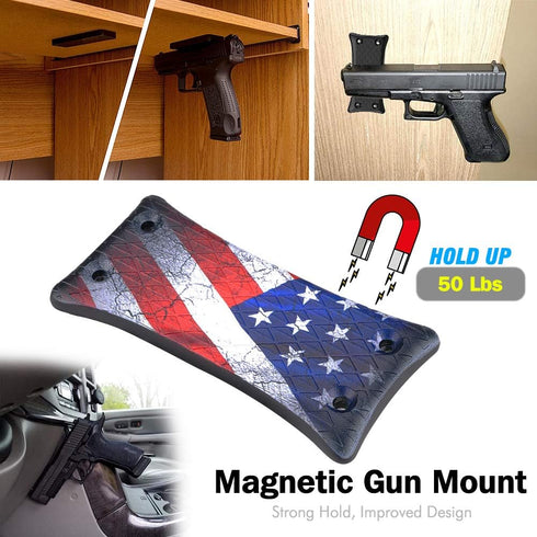 50 Lbs Gun Magnet Mount, Rating,Rubber Coated Gun Holder for Pistol, Handgun, Shotgun, Rifles, Revolvers, Safe