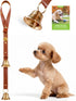 FOLKSMATE Leather Dog Door Bells for Potty Training, Big Brass Puppy Dog