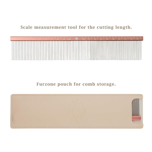 2-in-1 Megal Greyhound Comb for Dogs (Medium/Coarse) - 69 Stainless Steel Pins with Lightweight Aluminum Handle