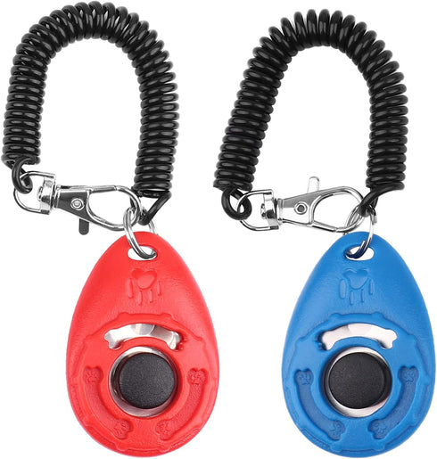 Dog Training Clicker with Wrist Strap, OYEFLY Durable Pet Training Clicker for Cats, Dogs, and Horses, 2-Pack
