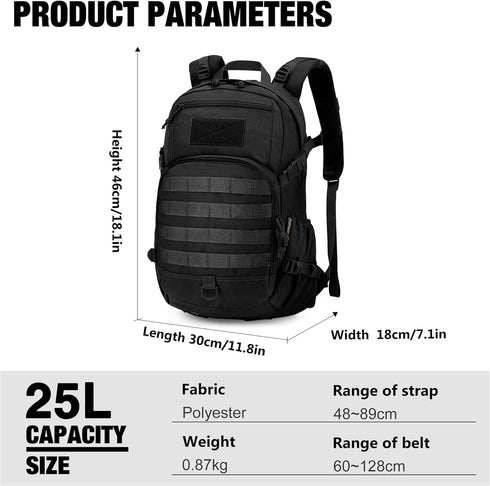 Backpack,Molle Backpack Backpacking,Cycling Biking,15L/25L Backpack Mardingtop Small Tactical Hiking