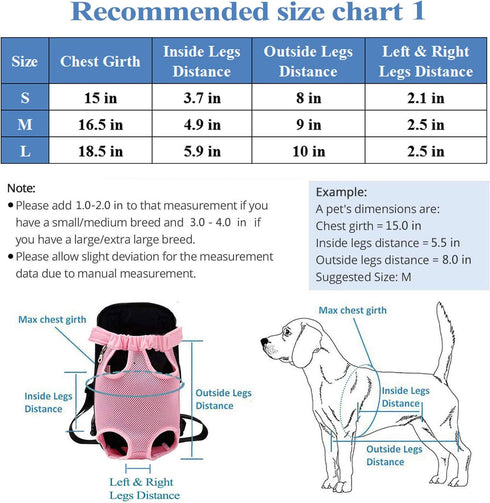Dog Carrier - Pink Legs Out Front Pet Carrier Backpack - Comfortable Puppy Bag with Shoulder Strap for Travel Hiking